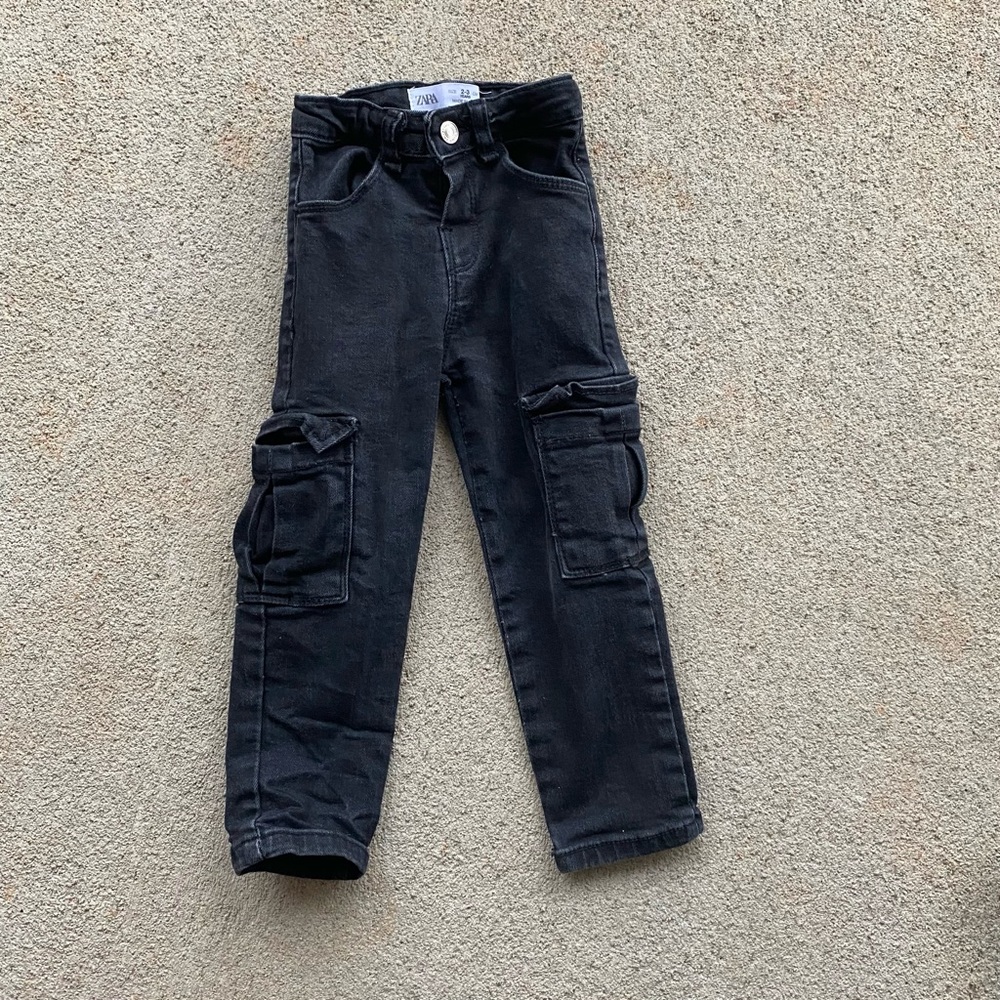 Zara Black Multi Pocket Denim Pants Jeans